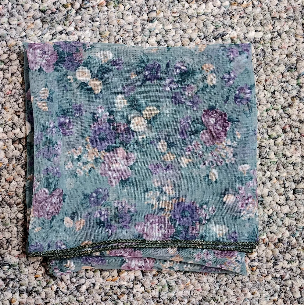 Bloomingdale's Floral Square Silk Neck Scarf